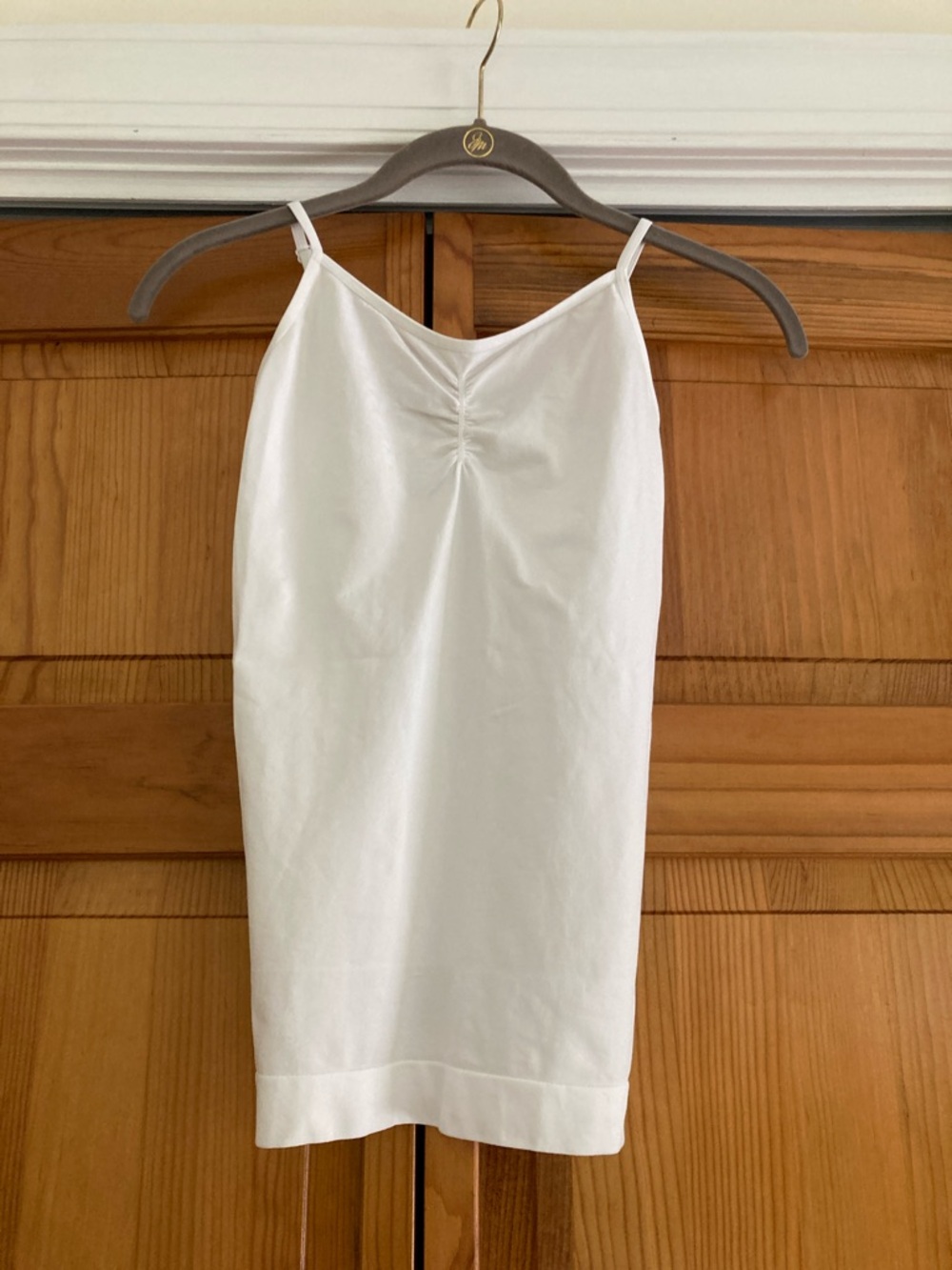 Wacoal White Camisole Adjustable Strap Top with Front Ruching